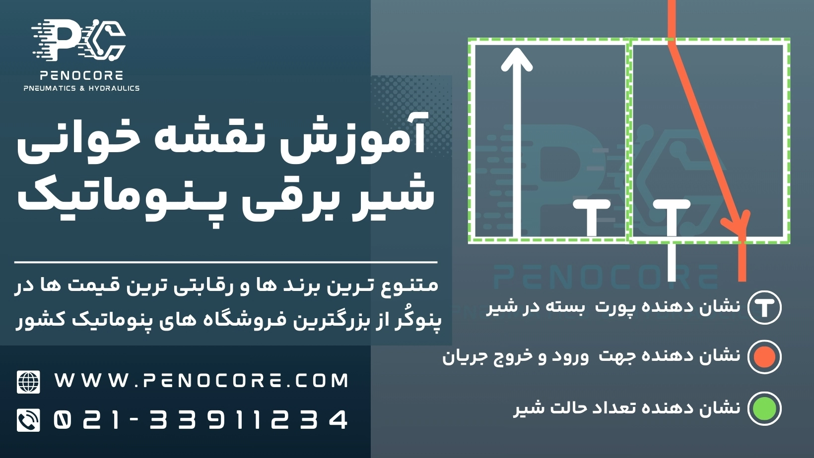 آموزش نقشه خوانی شیر پنوماتیک